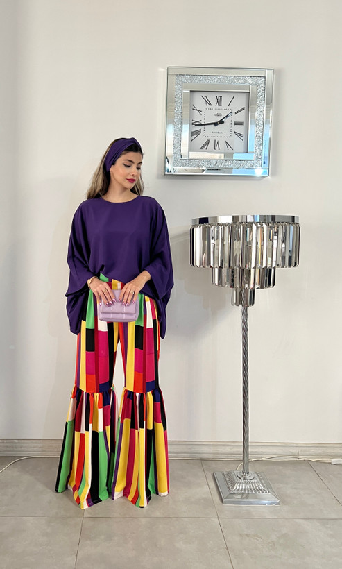 شلوار پایین چین جنس کرپنخ